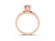 Fancy Pink Pear Cut Diamond Solitaire Engagement Ring Set in Rose gold with Slim Tapered Solitaire Band