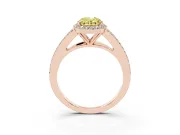 Oval Split Shank Halo Engagement Ring Setting for a Fancy Yellow Lab-Grown Diamond | Rose Gold