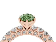 Marquise Shared Prong Engagement Ring Setting for a Fancy Green Lab-Grown Diamond | Rose Gold