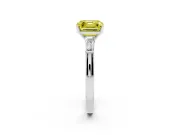 Asscher Cut Three Stone Engagement Ring Setting for a Fancy Yellow Lab-Grown Diamond | Tapered Baguettes | Platinum