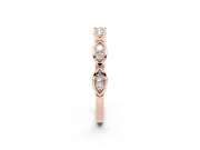 Round Lab-Grown Diamond Half Eternity Wedding Band | Linked Marquise Frames | Rose Gold