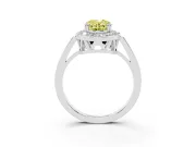 Oval Halo Engagement Ring Setting for a Fancy Yellow Lab-Grown Diamond | Polished Halo Rim | White Gold