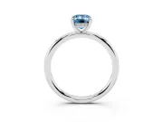 Emerald Cut Hidden Halo Ring Setting for a Fancy Blue Lab-Grown Diamond | Sterling Silver