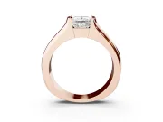 Princess Cut Half Bezel Solitaire Engagement Ring Setting | Wide Band | Rose Gold
