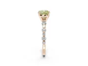 Cushion Cut Pavé Engagement Ring Setting for a Fancy Yellow Lab-Grown Diamond | Alternating Accents | Rose Gold