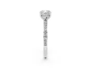 Cushion Cut Hidden Halo Pavé Engagement Ring Setting | Micro Pavé Band | Sterling Silver