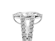 Marquise Graduated Pave Split Shank Engagement Ring Setting | V Split Shoulders | White Gold