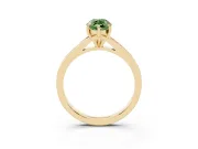 Marquise Pave Solitaire Engagement Ring Setting for a Fancy Green Lab-Grown Diamond | Sweeping Shoulders | Yellow Gold