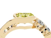 Heart-Shaped Bezel Bypass Engagement Ring Setting for a Fancy Yellow Lab-Grown Diamond | Yellow Gold