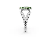 Marquise Rope Twist Engagement Ring Setting for a Fancy Green Lab-Grown Diamond | Sterling Silver