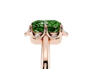Radiant Cut Petal Halo Engagement Ring Setting for a Fancy Green Lab-Grown Diamond | Rose Gold