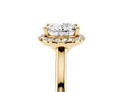 Oval Halo Engagement Ring Setting | Plain Polished Band | Yellow Gold