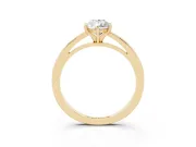 Pear Cut Diamond Solitaire Engagement Ring Set in Yellow gold with Prong Setting on a Classic Band