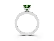 Fancy Green Cushion Cut Diamond Solitaire Ring Set in Platinum with Channel-Set Baguette Band and Prong Setting