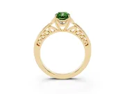 Radiant Cut Floral Pavé Engagement Ring Setting for a Fancy Green Lab-Grown Diamond | Yellow Gold