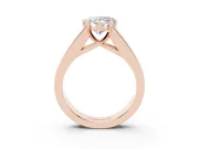 Heart-Shaped Channel-Set Engagement Ring Setting | Princess Side Stones | Rose Gold