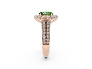 Oval Large Accent Halo Engagement Ring Setting for a Fancy Green Lab-Grown Diamond | Rose Gold
