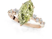 Marquise Graduated Solitaire Engagement Ring Setting for a Fancy Yellow Lab-Grown Diamond | Rose Gold