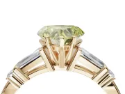 Heart-Shaped Tapered Baguette Engagement Ring Setting for a Fancy Yellow Lab-Grown Diamond | Bar Set Sides | Yellow Gold