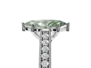 Marquise Vintage Engraved Pavé Engagement Ring Setting for a Fancy Green Lab-Grown Diamond | Milgrain Edges | White Gold