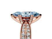 Marquise Milgrain Solitaire Engagement Ring Setting for a Fancy Blue Lab-Grown Diamond | Rose Gold