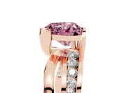 Heart-Shaped Graduated Bypass Engagement Ring Setting for a Fancy Pink Lab-Grown Diamond | Rose Gold