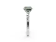 Asscher Cut Graduated Solitaire Engagement Ring Setting for a Fancy Green Lab-Grown Diamond | Sterling Silver