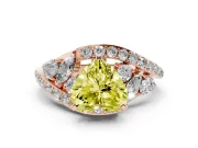 Heart-Shaped Bypass Pavé Engagement Ring Setting for a Fancy Yellow Lab-Grown Diamond | Rose Gold