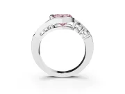 Heart-Shaped Engagement Ring Setting for a Fancy Pink Lab-Grown Diamond | Bezel | Sterling Silver