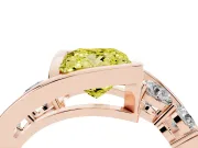 Princess Cut Bezel Bypass Engagement Ring Setting for a Fancy Yellow Lab-Grown Diamond | Rose Gold
