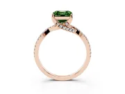 Asscher Cut Twisted Pave Engagement Ring Setting for a Fancy Green Lab-Grown Diamond | Split Shank | Rose Gold