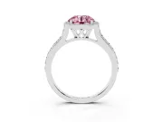 Round Halo Engagement Ring Setting for a Fancy Pink Lab-Grown Diamond | Sterling Silver - Design NV-24729