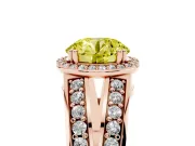 Round Halo Engagement Ring Setting for a Fancy Yellow Lab-Grown Diamond | Split Shank | Rose Gold