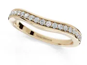 Round Lab-Grown Diamond Contoured Pavé Wedding Band | Smooth Polished Edges | Yellow Gold