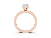 Cushion Cut Channel Set Engagement Ring Setting | Baguette Side Stones | Rose Gold
