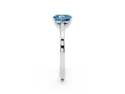 Fancy Blue Radiant Cut Diamond Solitaire Ring Set in White gold with Prong Setting and Classic Band