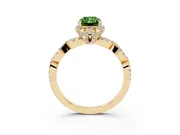 Radiant Cut Halo Engagement Ring Setting for a Fancy Green Lab-Grown Diamond | Yellow Gold - Design NV-24725