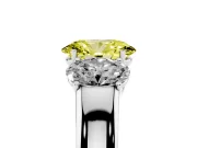 Oval 3 Stone Engagement Ring Setting for a Fancy Yellow Lab-Grown Diamond | Sterling Silver