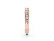 Round Diamond Channel Band Set in Rose gold with Milgrain Edges