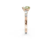 Heart-Shaped Tapered Baguette Engagement Ring Setting for a Fancy Yellow Lab-Grown Diamond | Bar Set Sides | Rose Gold