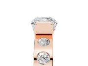 Cushion Cut Tension Style Engagement Ring Setting | Flush Set Accents | Rose Gold