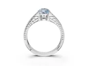 Pear-Shaped Split Shank Pavé Engagement Ring Setting for a Fancy Blue Lab-Grown Diamond | Platinum