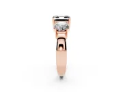 Asscher Cut Three Stone Engagement Ring Setting for a Black Center | Round Side Stones | Rose Gold
