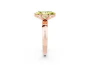 Fancy Yellow Marquise Cut Diamond Solitaire Engagement Ring Set in Rose gold with Flat Band and Prong Setting