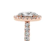 Oval Halo Engagement Ring Setting | Single Row Pavé Band | Rose Gold
