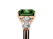 Asscher Cut 5 Stone Engagement Ring Setting for a Fancy Green Lab-Grown Diamond | Rose Gold