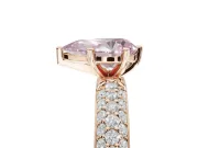 Pear-Shaped Domed Pavé Engagement Ring Setting for a Fancy Pink Lab-Grown Diamond | Rose Gold