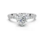 Heart-Shaped Hidden Halo Engagement Ring Setting | White Gold