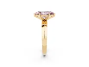 Marquise Knife-Edge Engagement Ring Setting for a Fancy Pink Lab-Grown Diamond | Yellow Gold