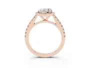 Heart-Shaped Halo Pavé Engagement Ring Setting | Single Row Shoulders | Rose Gold